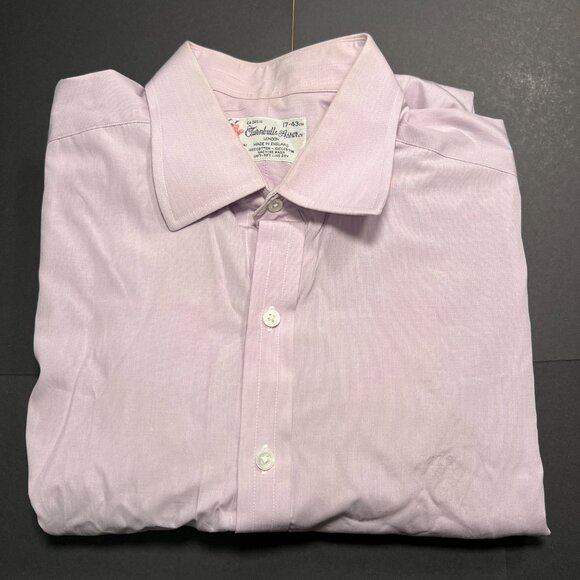Turnbull & Asser Size 17-43 Mens Button Down Long Sleeve Dress Shirt Purple - Picture 1 of 8